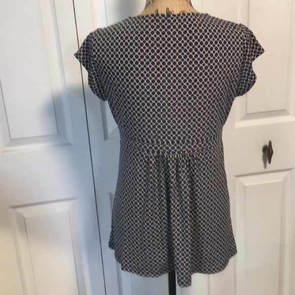 NY&Co elegant blue & tan blouse - Picture 4 of 5